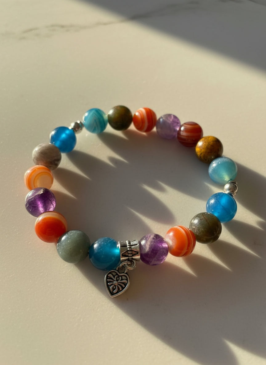 Crackled Earthy Agate with Charm