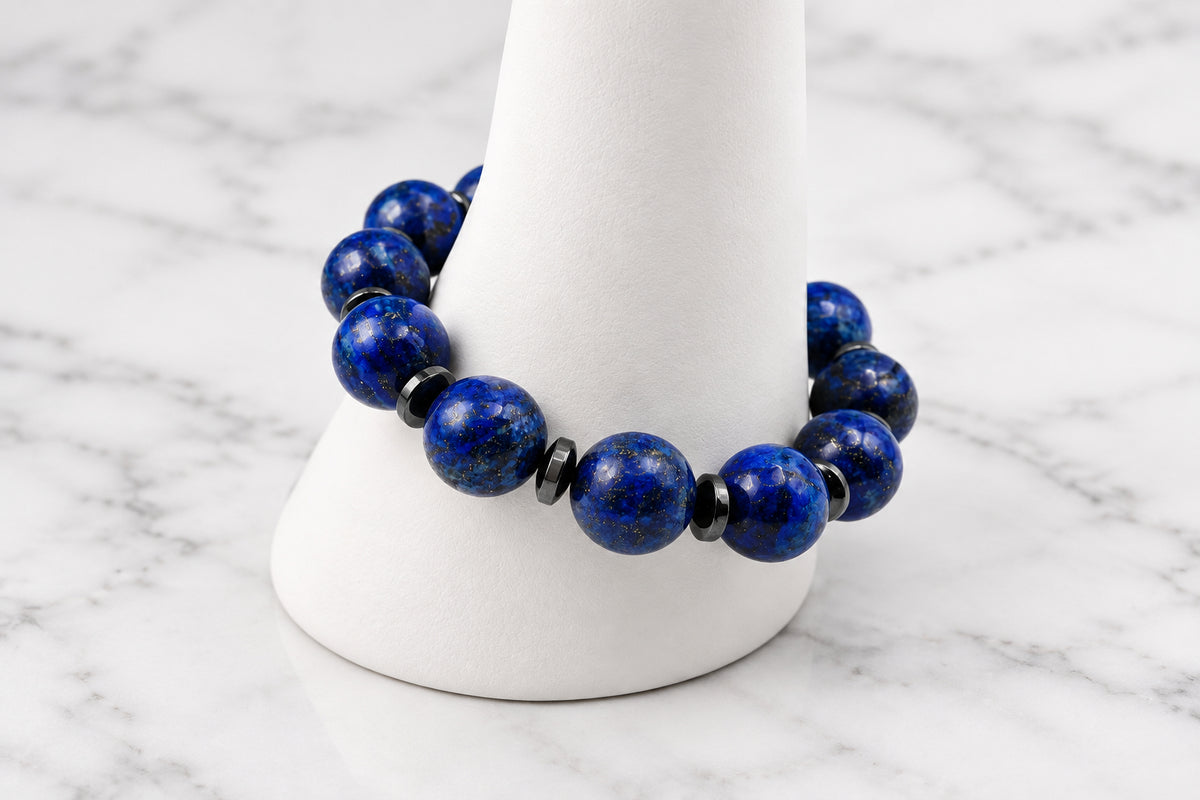 Lapis Lazuli with Hematite Bracelet - 12mm