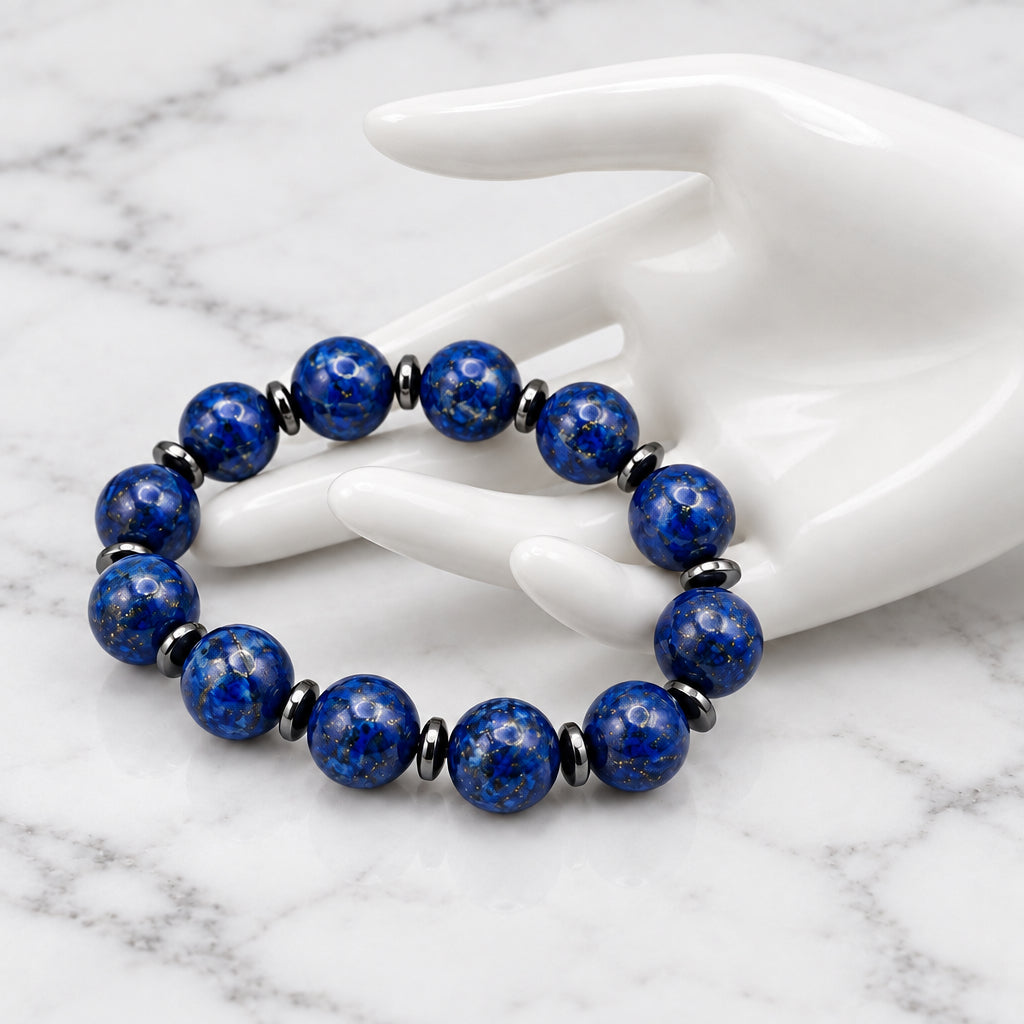 Lapis Lazuli with Hematite Bracelet - 12mm