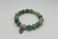 Green Angelite Bracelet with Leaf Charm