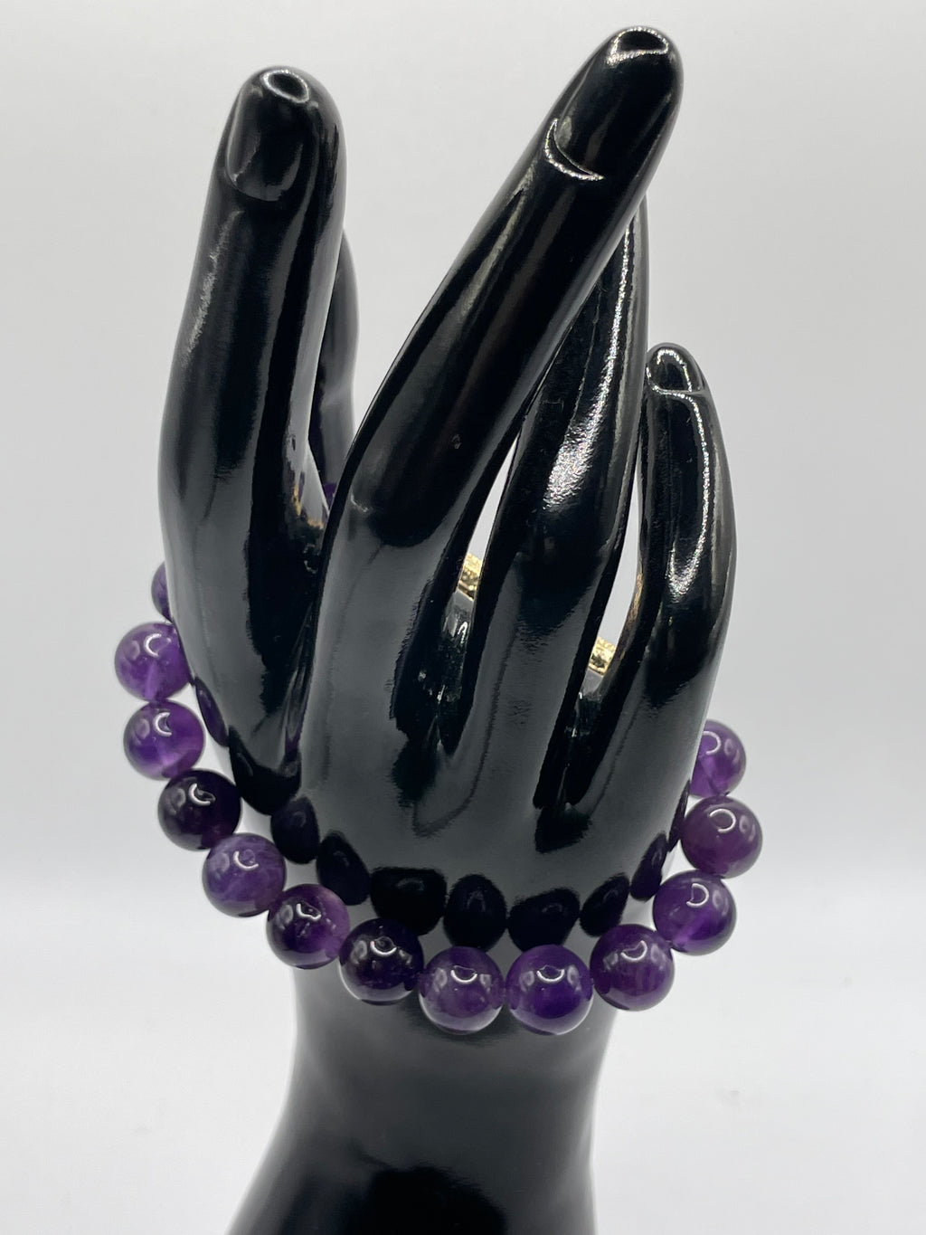 Amethyst & 18kt Gold Cylinder Spacer Bracelet — 10mm & 12mm