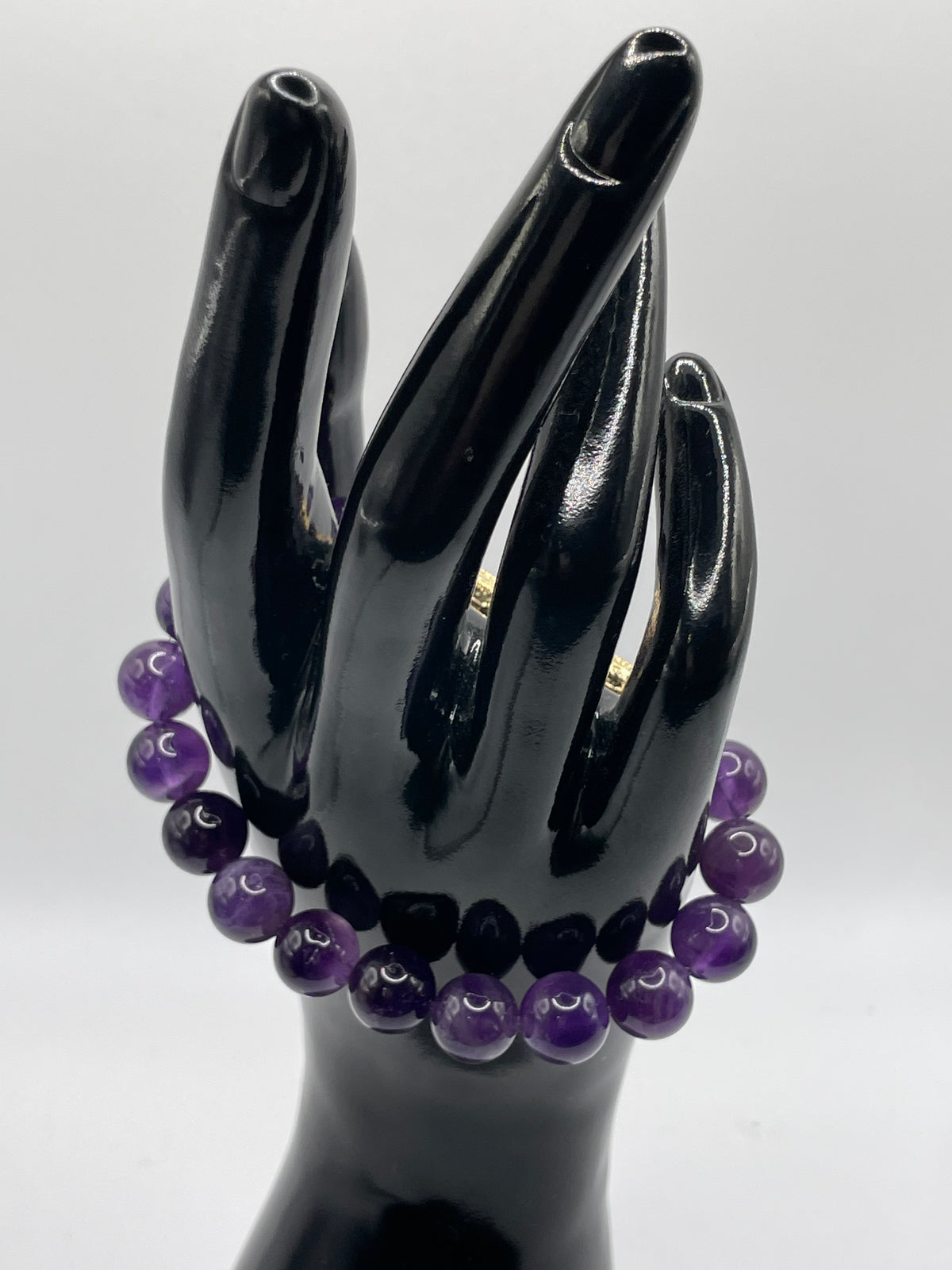 Amethyst & 18kt Gold Cylinder Spacer Bracelet — 10mm & 12mm