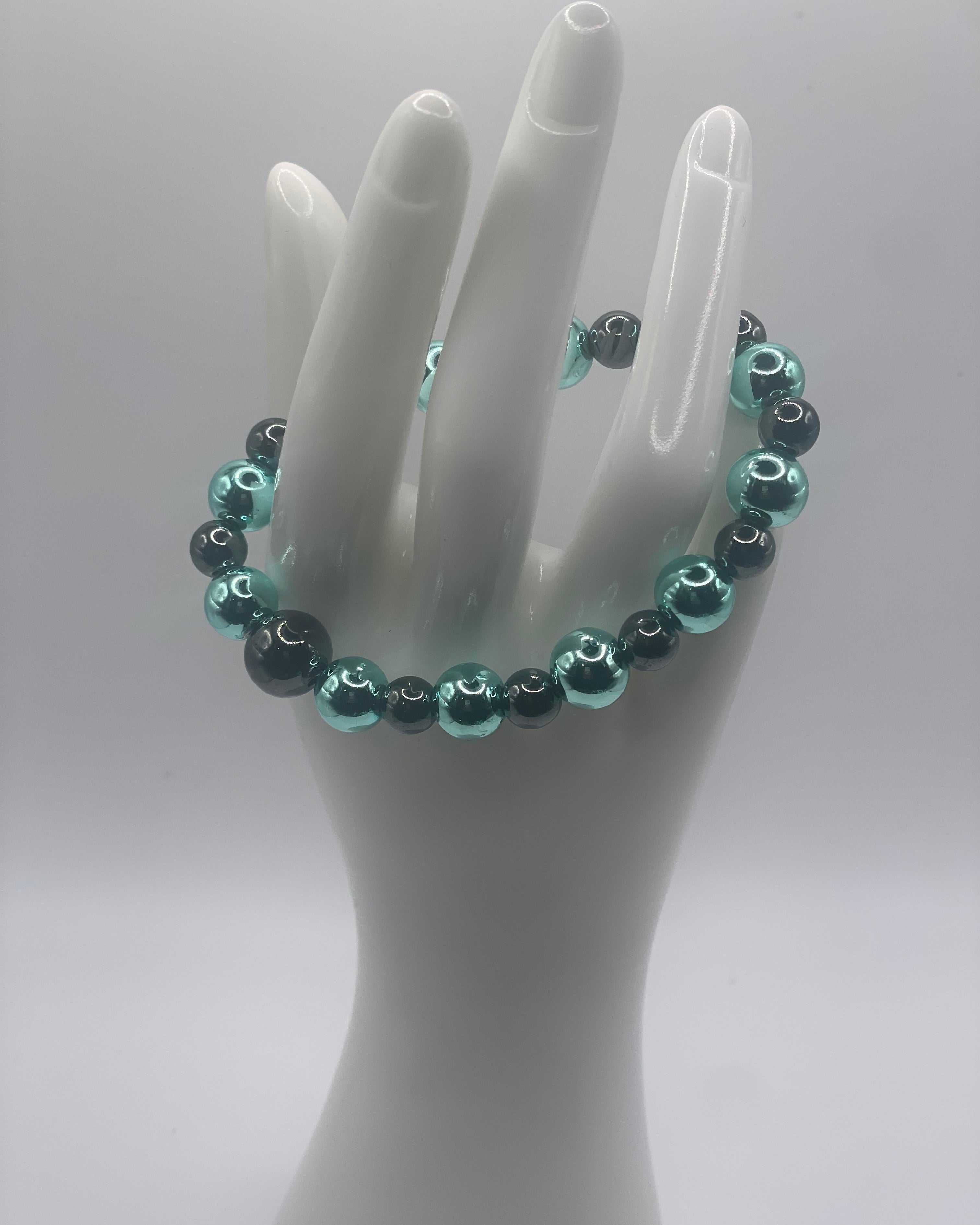 Magnetic Duality - Blue & Black Hematite (10mm)
