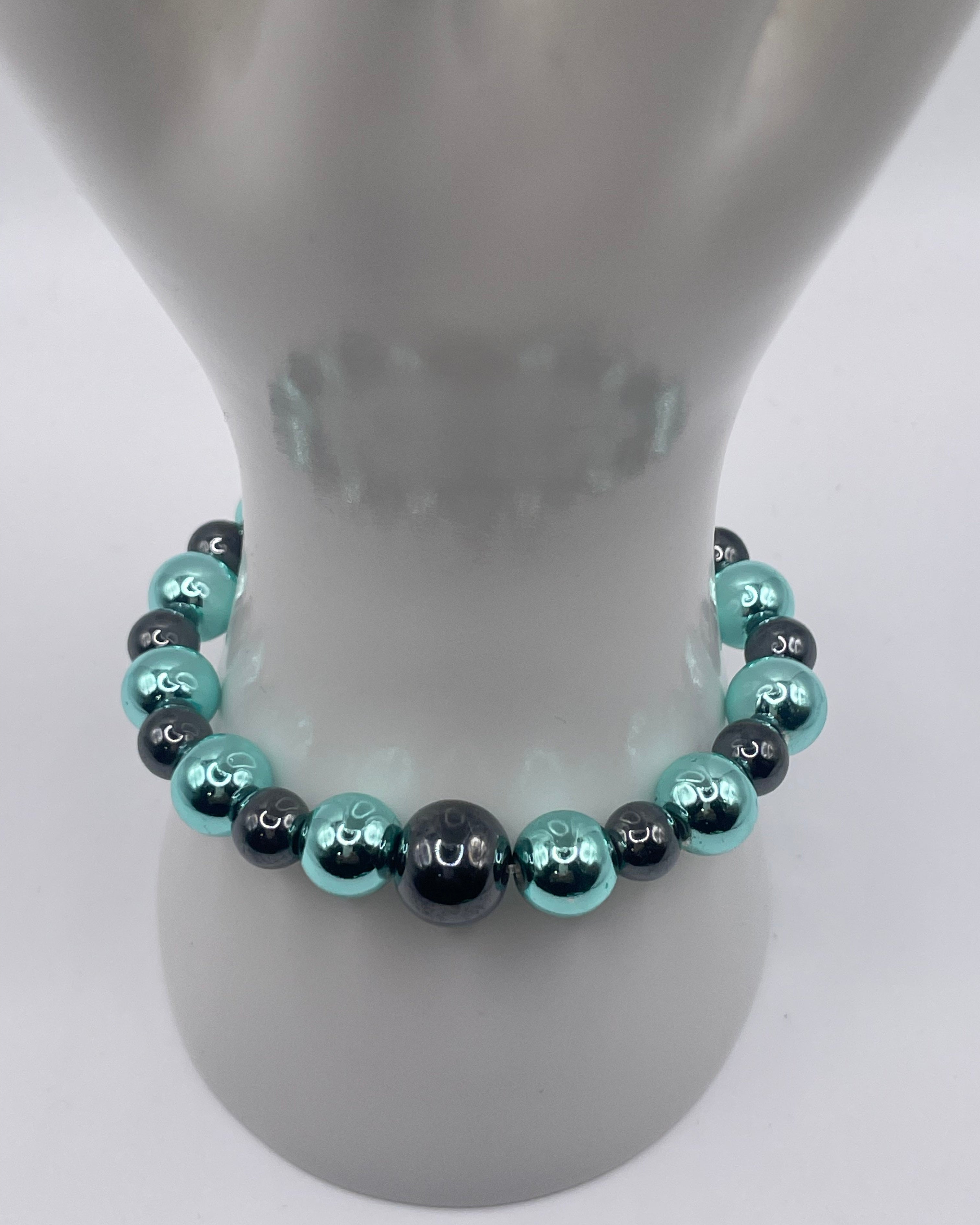 Magnetic Duality - Blue & Black Hematite (10mm)
