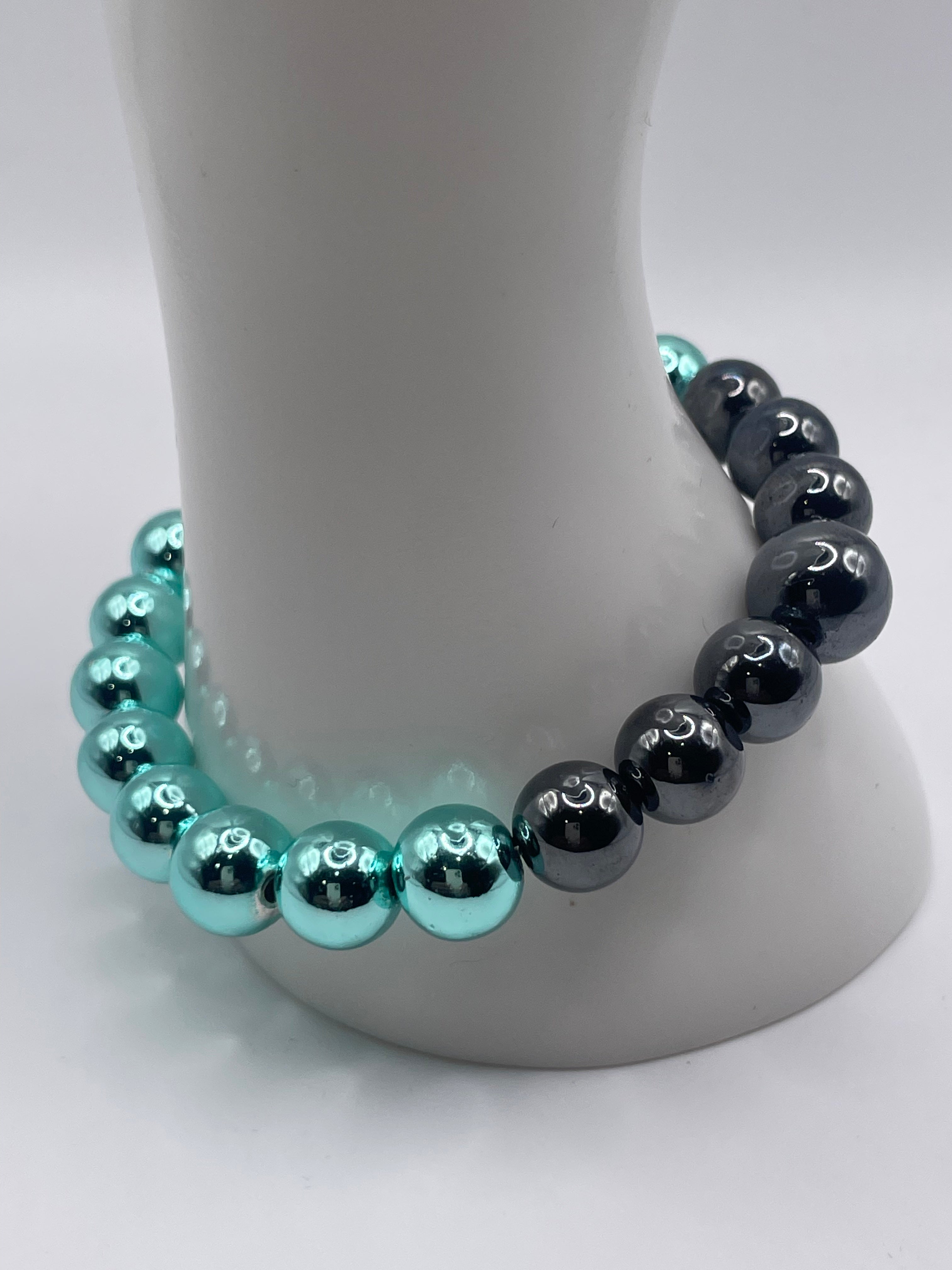 Grounded Magnetism — Blue & Black Hematite (12 mm Center)