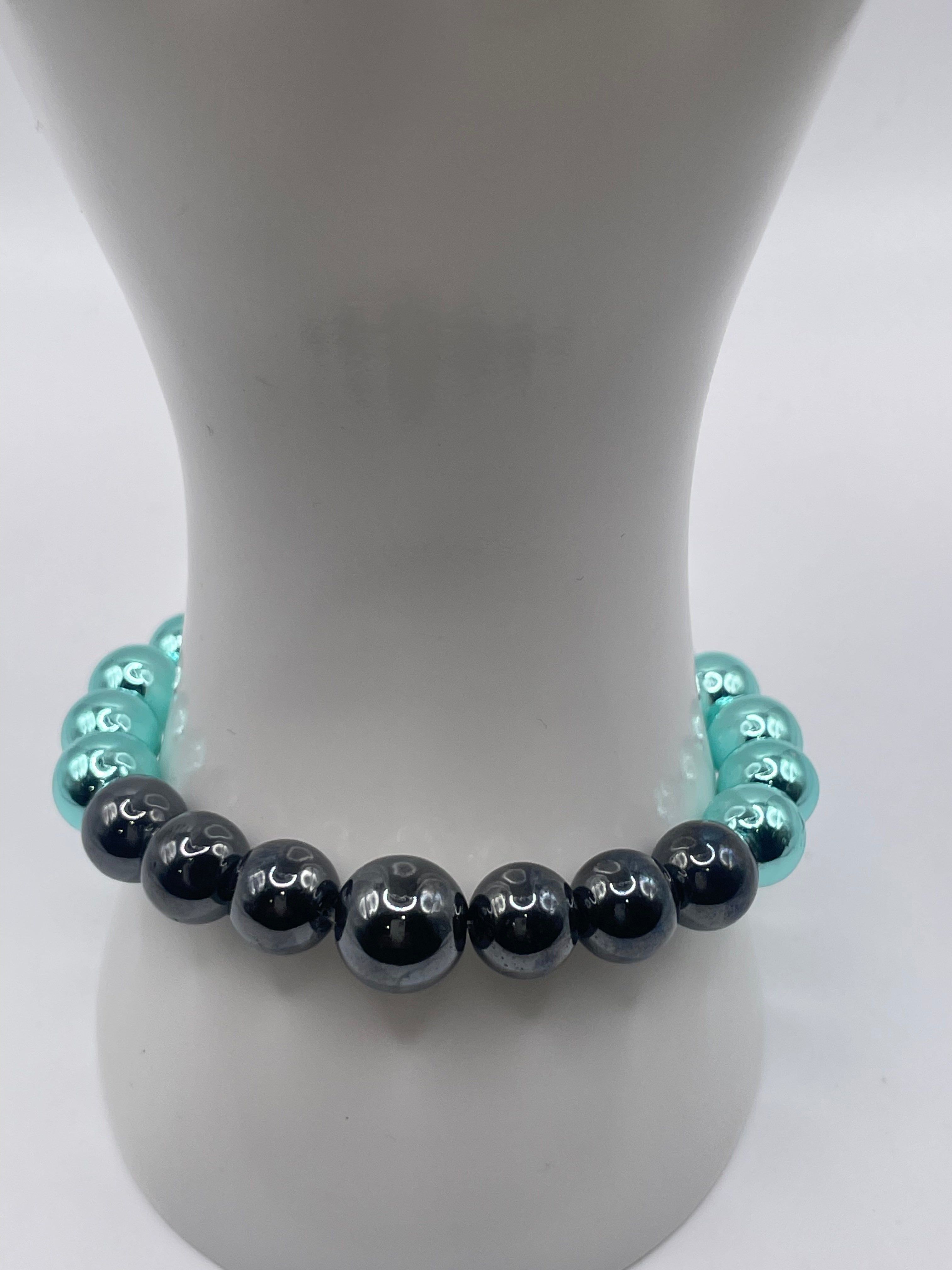 Grounded Magnetism — Blue & Black Hematite (12 mm Center)