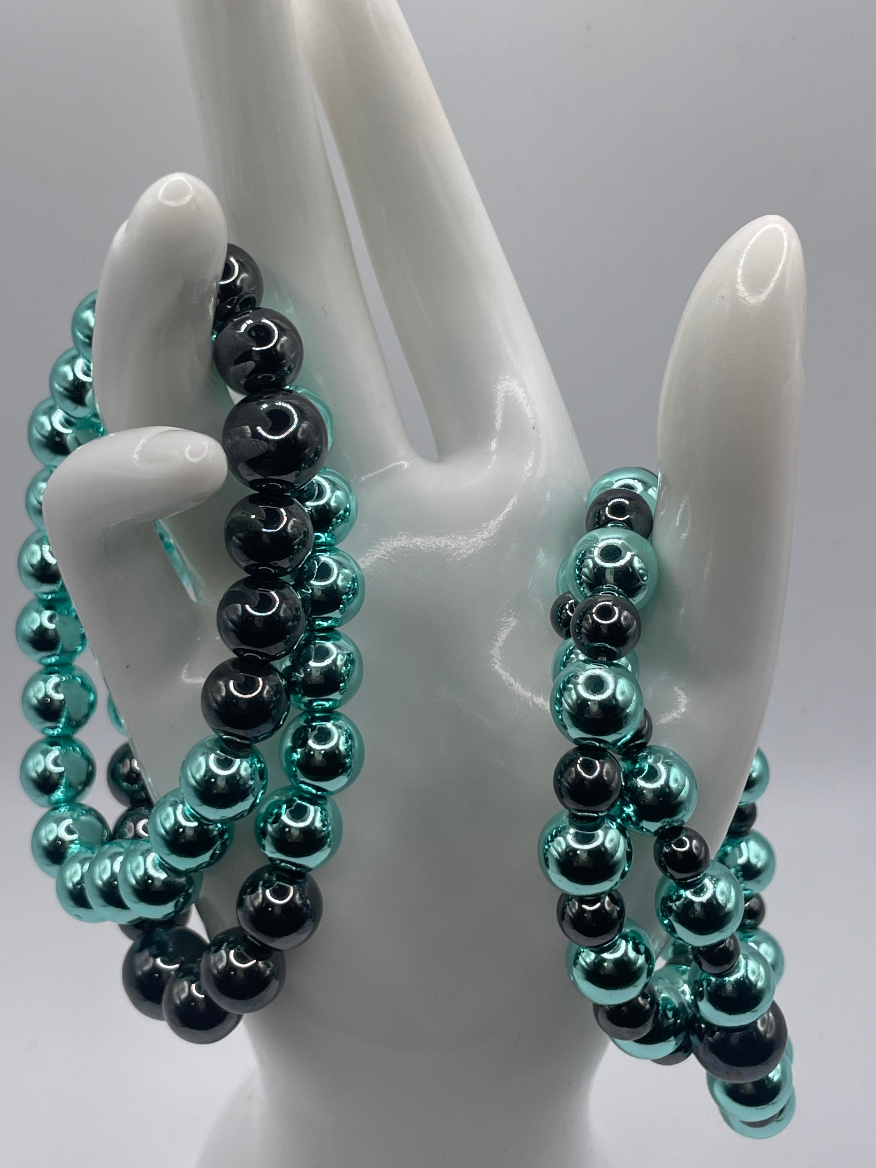 Grounded Magnetism — Blue & Black Hematite (12 mm Center)