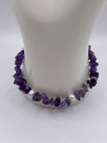 Amethyst Chips with Pearls Bracelet