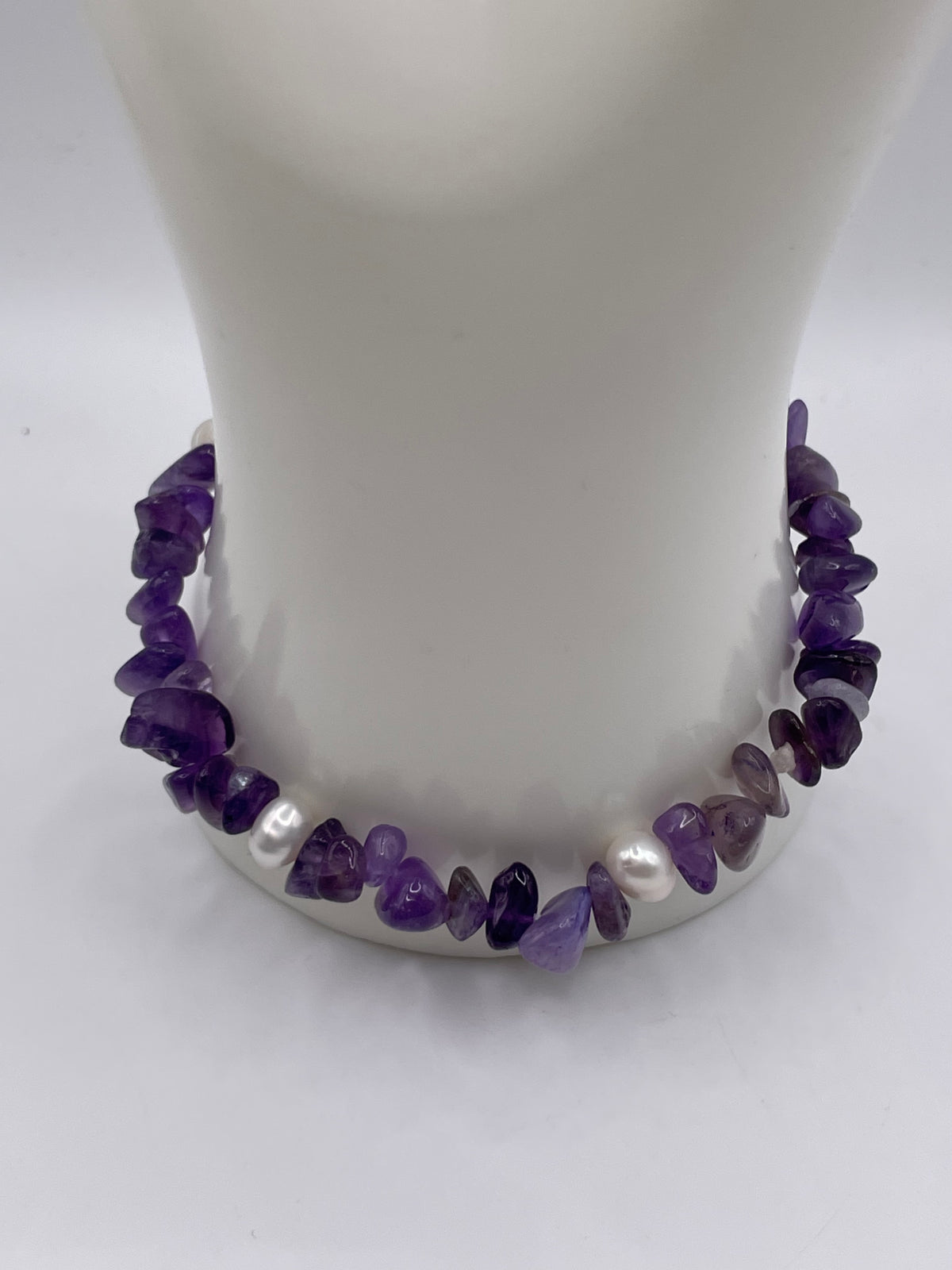 Amethyst Chips with Pearls Bracelet