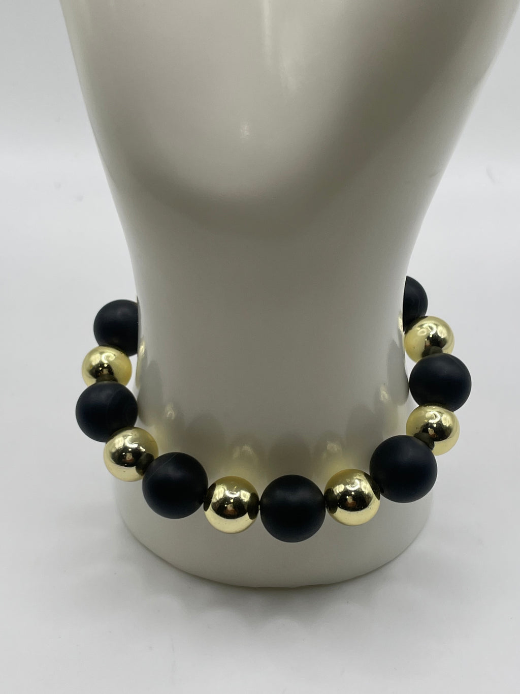 Matte Black Onyx & Golden Hematite Bracelet