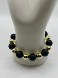 Matte Black Onyx & Golden Hematite Bracelet