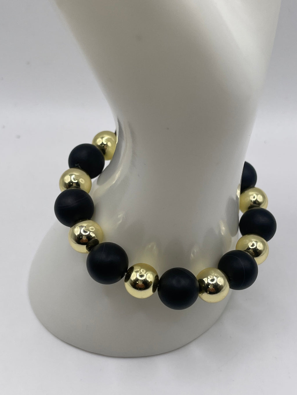 Matte Black Onyx & Golden Hematite Bracelet