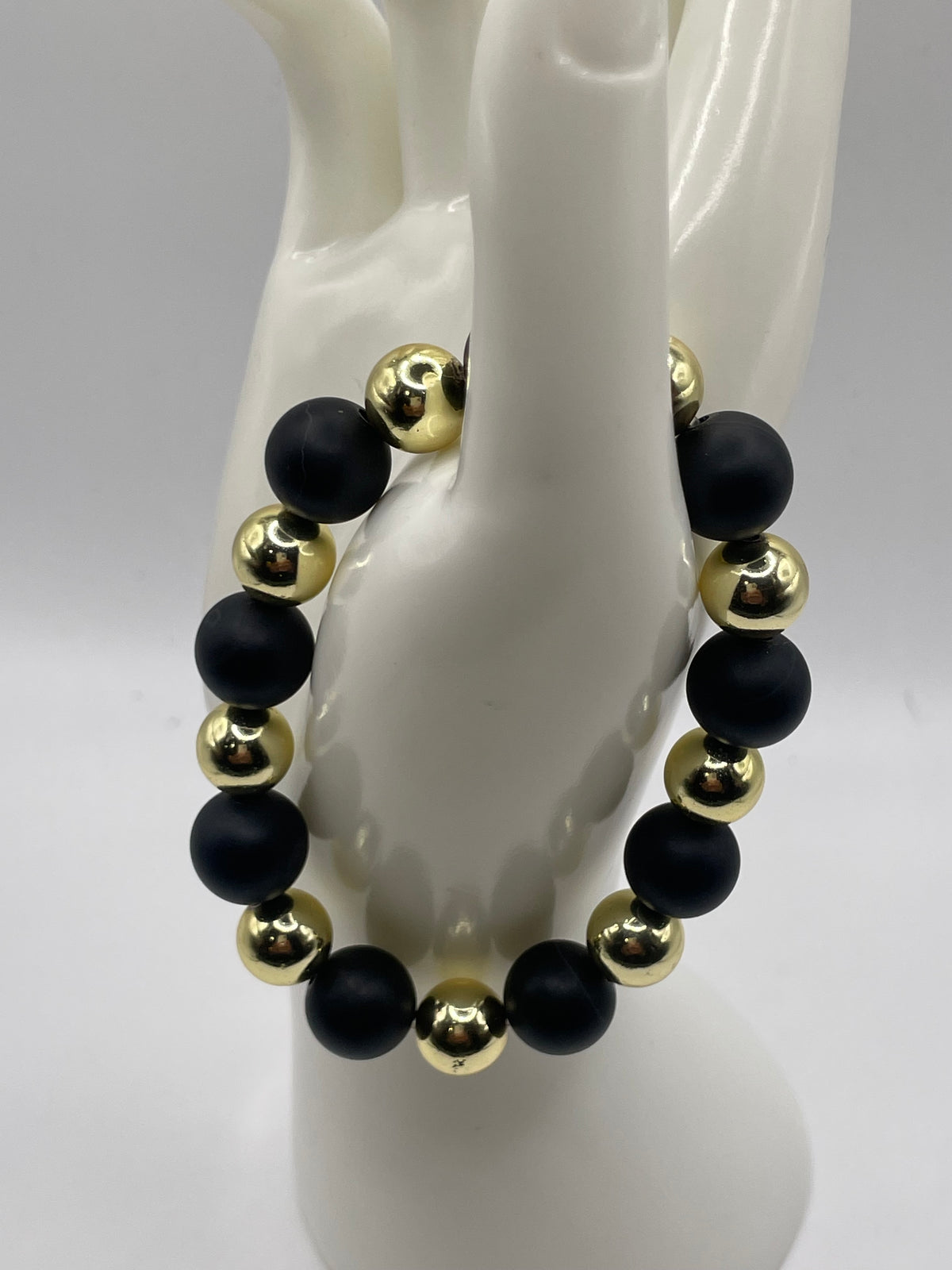 Matte Black Onyx & Golden Hematite Bracelet