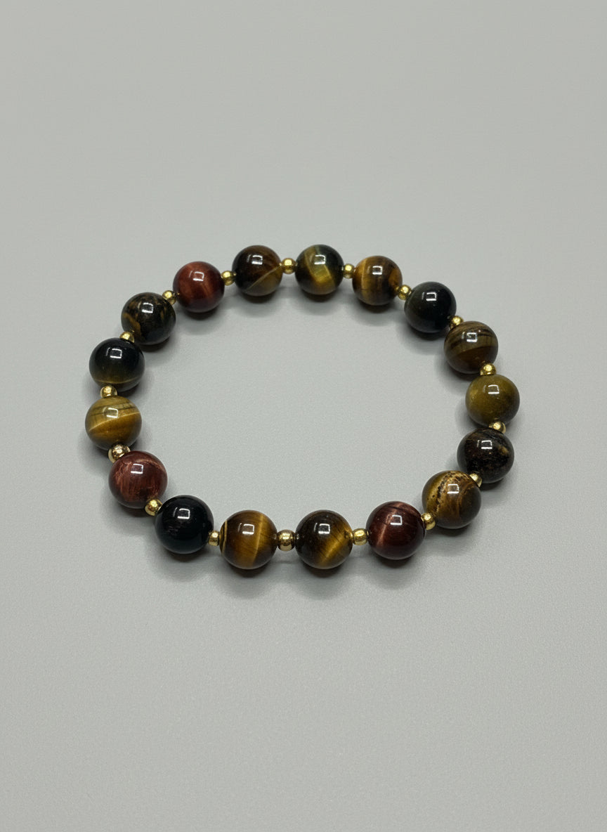 Beaded bracelet on a wooden surface