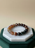 Natural Dream Red Agate Stone Round Bracelets 12mm fit larger size with gold spacers 