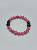 Natural Rhodochrosite Bead with Lava Stones 10mm