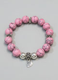 Pink Turquoise Round Beads with spacers
