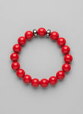 Red Coral with two Hematite spacer 12mm