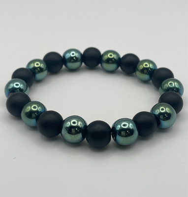 Matte Black Onyx & Hematite Green