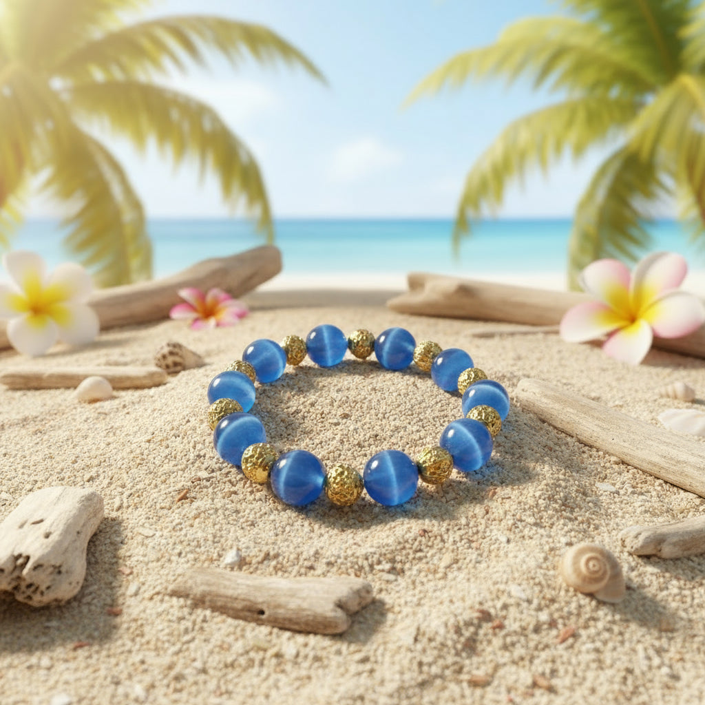 Selenite Real Stone with Gold  spacers