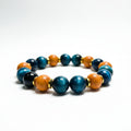 Wooden Beads with Blue Tiger Eye