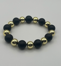 Matte Black Onyx & Golden Hematite Bracelet
