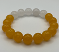 Yellow Jasper & White Jade Bracelet - 12mm