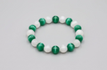 White & Green Cat Eye Bracelet 10mm