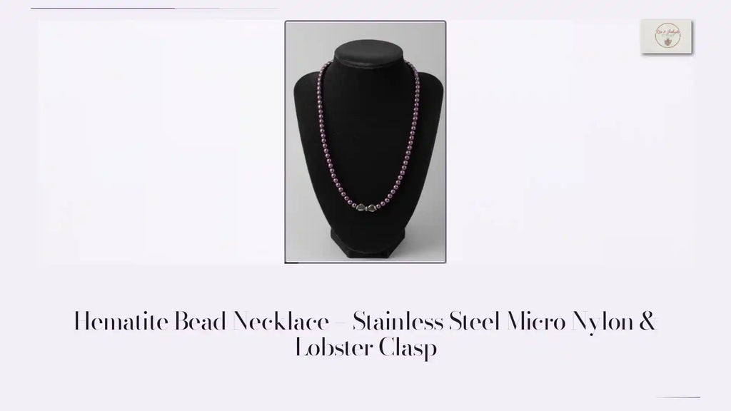 Hematite Bead Necklace &ndash; Stainless Steel Micro Nylon &amp; Lobster Clasp by@Outfy