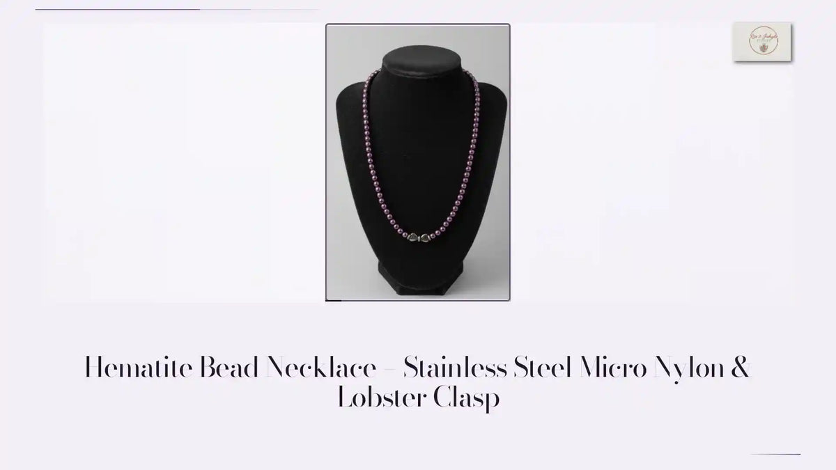 Hematite Bead Necklace &ndash; Stainless Steel Micro Nylon &amp; Lobster Clasp by@Outfy