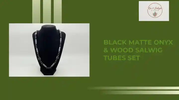 Black Matte Onyx & Wood Salwig Tubes Set by@Outfy