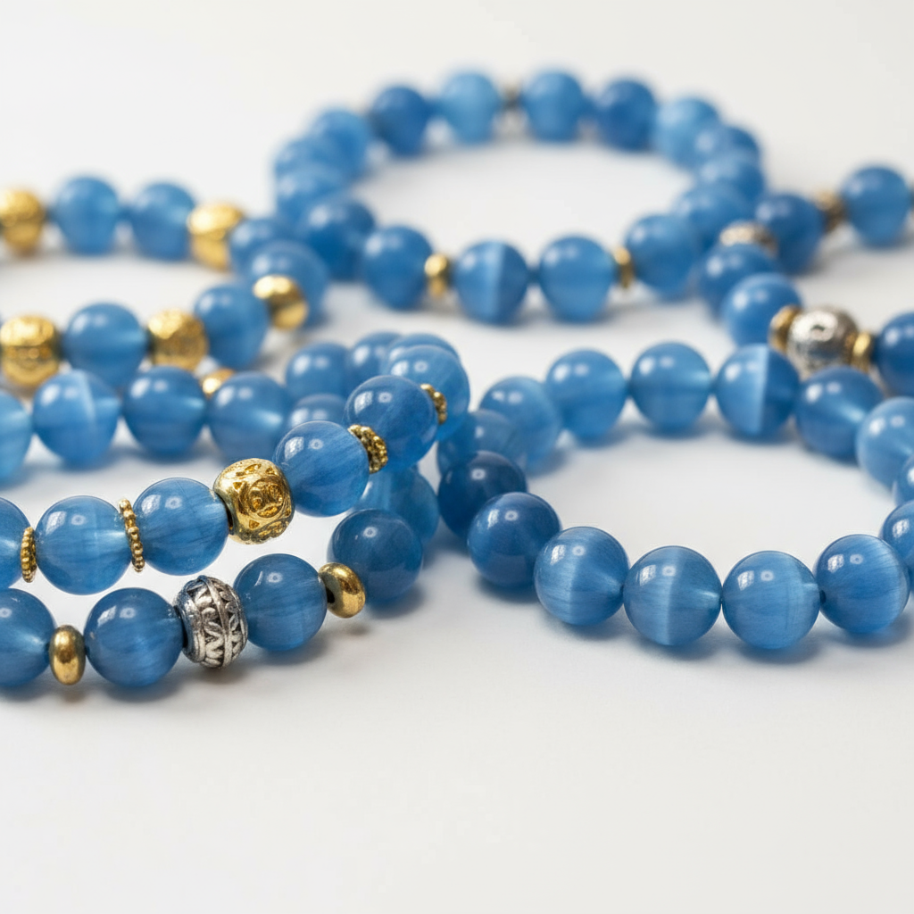Selenite Bracelet Close-Up Banner - Blue Tones